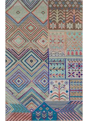 artisan originals blue wool and bamboo silk hand knotted Rug