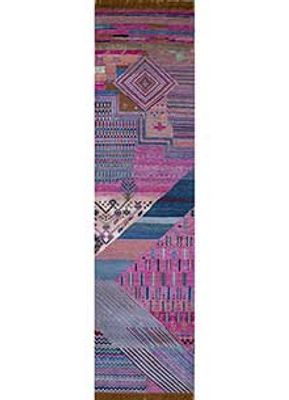 manchaha pink and purple wool and bamboo silk hand knotted Rug