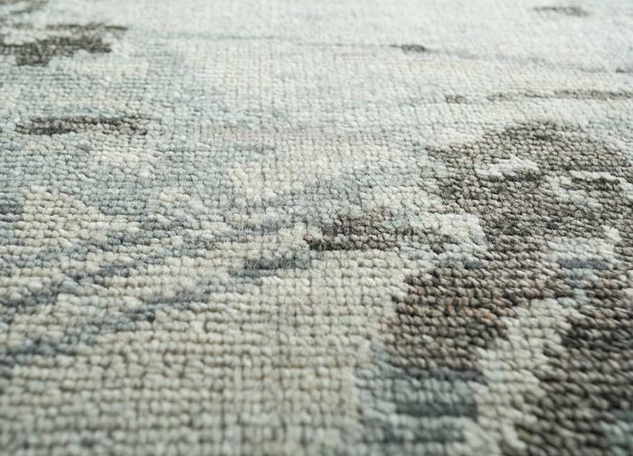 geode blue wool hand knotted Rug - CloseUp