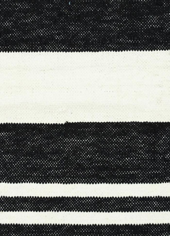 bedouin grey and black cotton flat weaves Rug - CloseUp