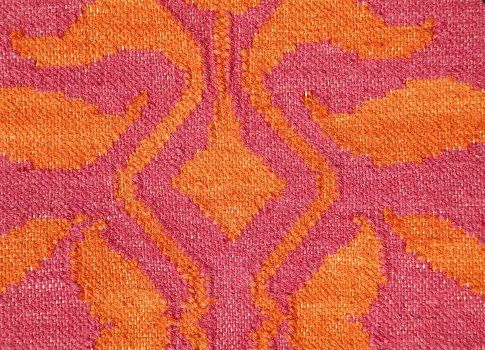 heritage pink and purple wool flat weaves Rug - CloseUp