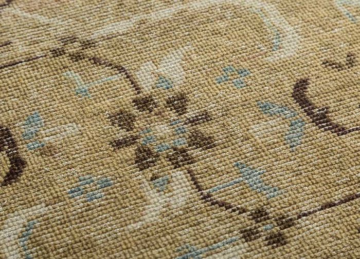 revolution beige and brown wool hand knotted Rug - CloseUp