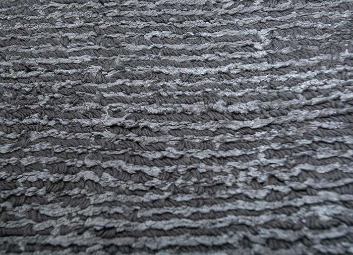 konstrukt grey and black wool and viscose hand loom Rug - CloseUp