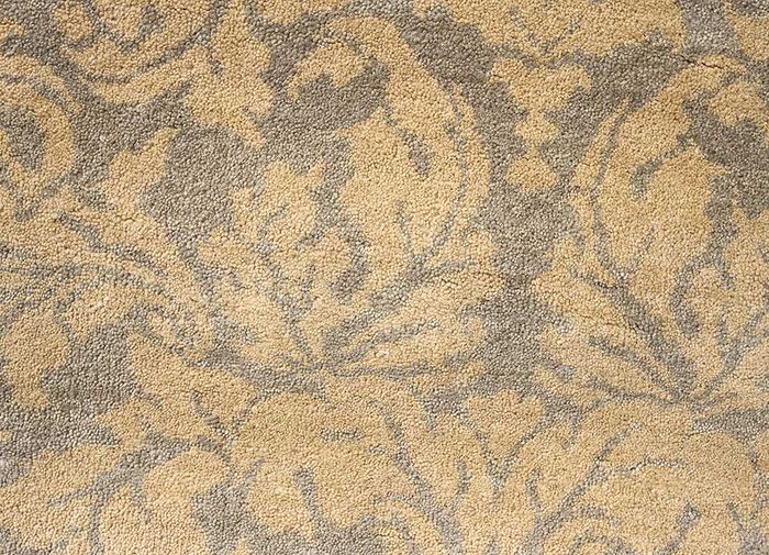 floret green wool hand knotted Rug - CloseUp