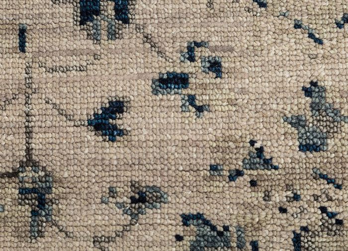clan beige and brown wool hand knotted Rug - CloseUp