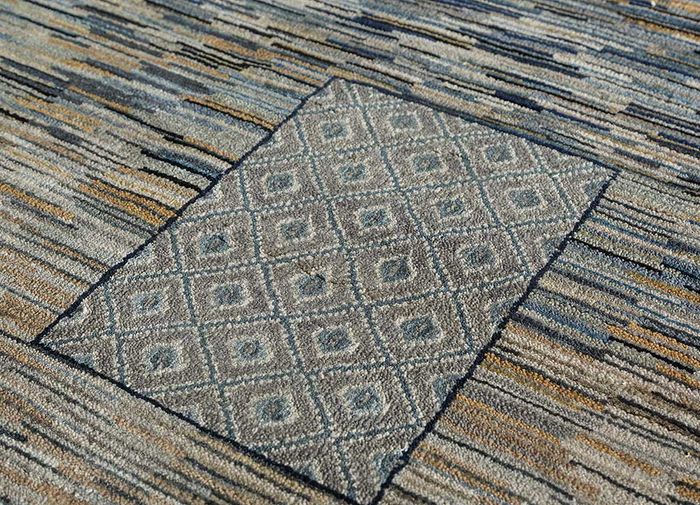 freedom manchaha ivory wool and bamboo silk hand knotted Rug - CloseUp