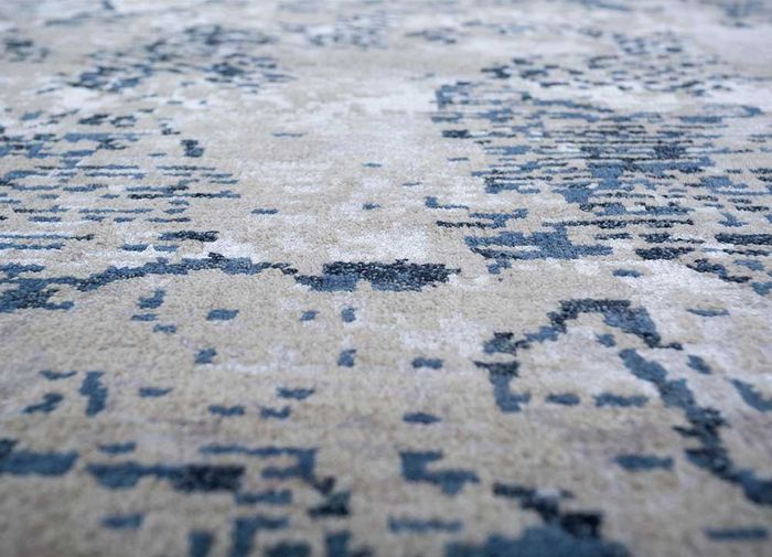 uvenuti beige and brown wool and silk hand knotted Rug - CloseUp