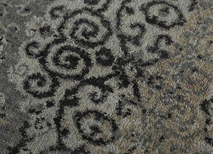 blithe blue wool hand knotted Rug - CloseUp