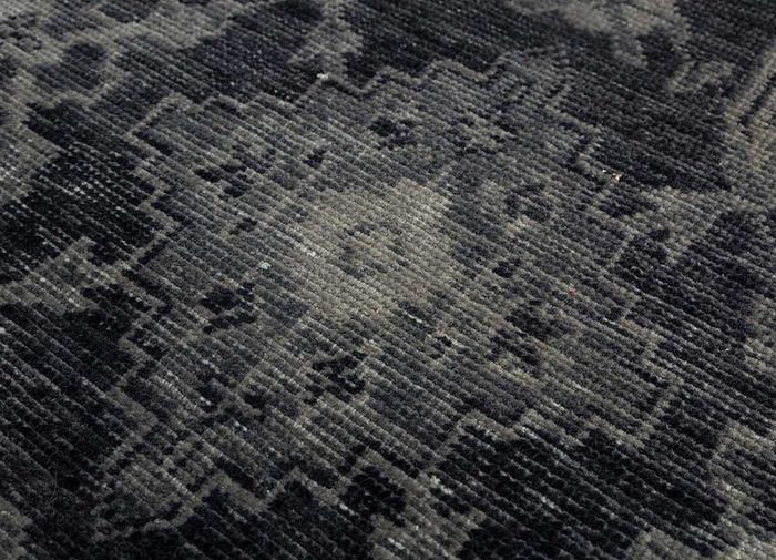 clan blue wool hand knotted Rug - CloseUp