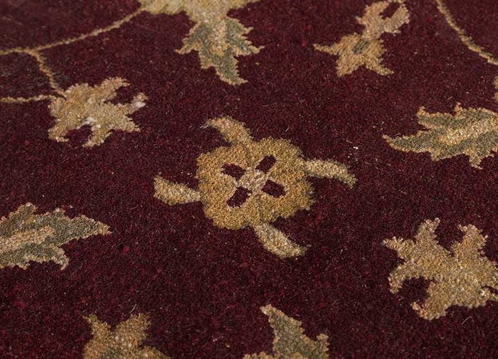 atlantis red and orange wool hand knotted Rug - CloseUp