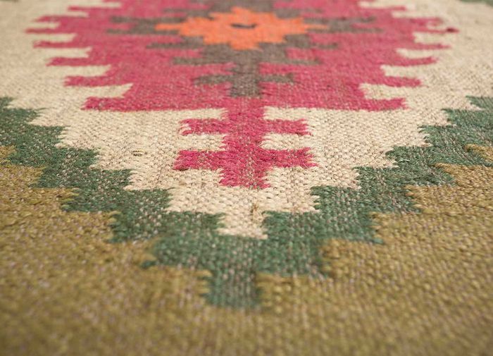 bedouin pink and purple jute and hemp flat weaves Rug - CloseUp