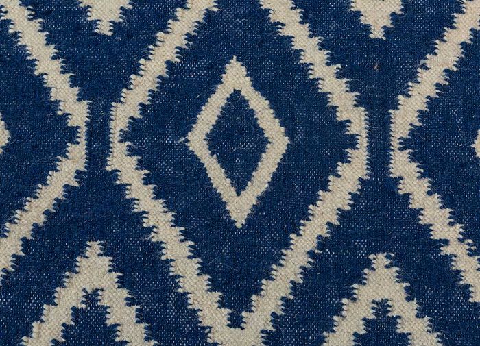 anatolia blue wool flat weaves Rug - CloseUp