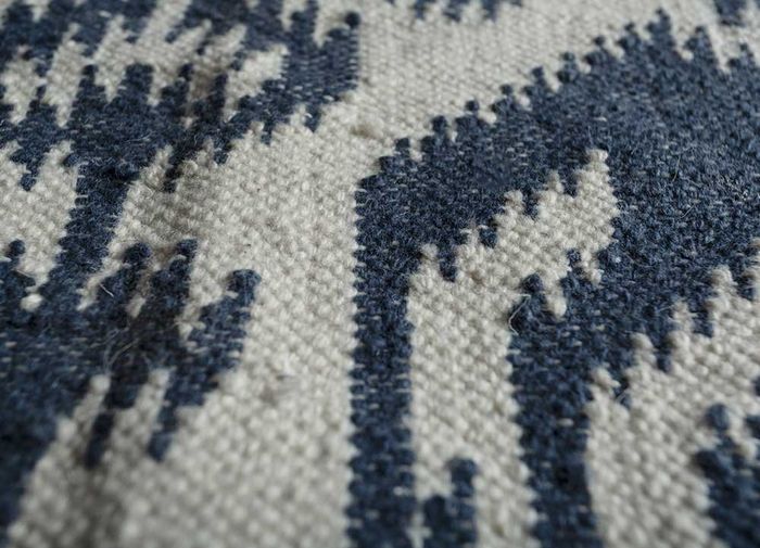 bedouin blue wool flat weaves Rug - CloseUp
