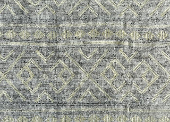 souk beige and brown wool and viscose flat weaves Rug - CloseUp