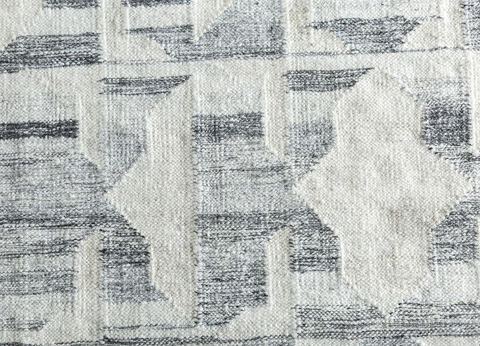 bedouin ivory wool and viscose flat weaves Rug - CloseUp