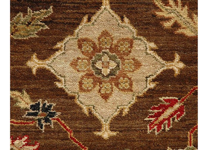 atlantis beige and brown wool hand knotted Rug - CloseUp