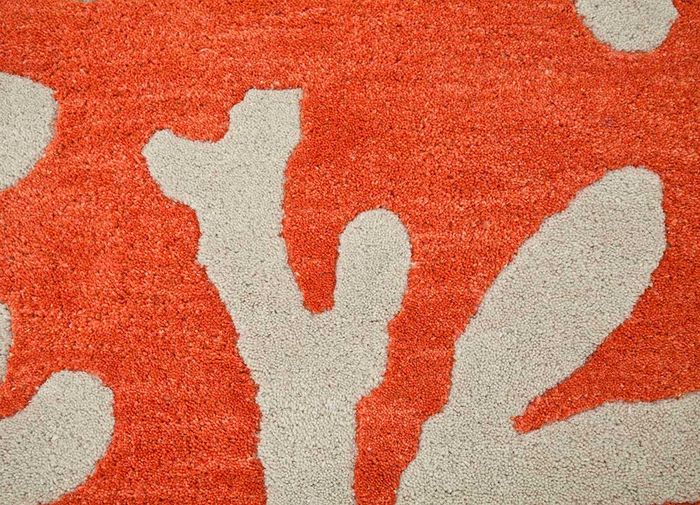 riviera red and orange wool hand tufted Rug - CloseUp