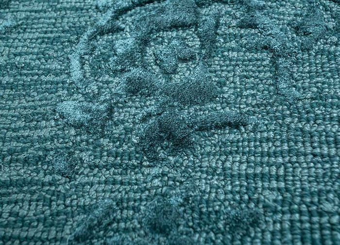 kilan blue wool and viscose hand tufted Rug - CloseUp