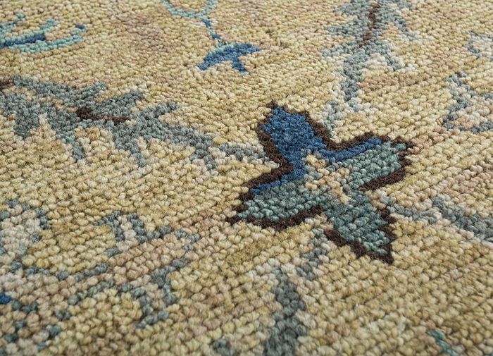 viscaya beige and brown wool hand knotted Rug - CloseUp