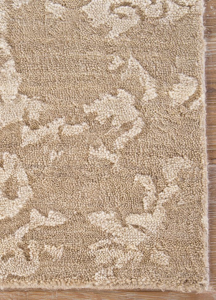blithe ivory wool hand knotted Rug - CloseUp