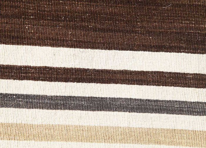 aqua beige and brown wool flat weaves Rug - CloseUp