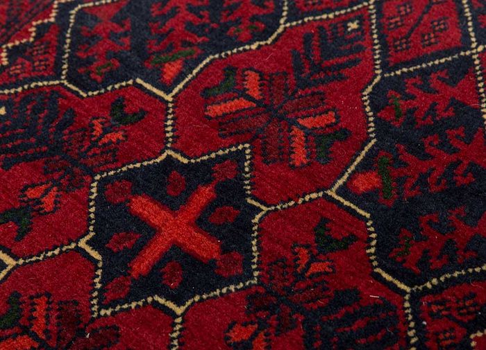kiaan red and orange wool hand knotted Rug - CloseUp