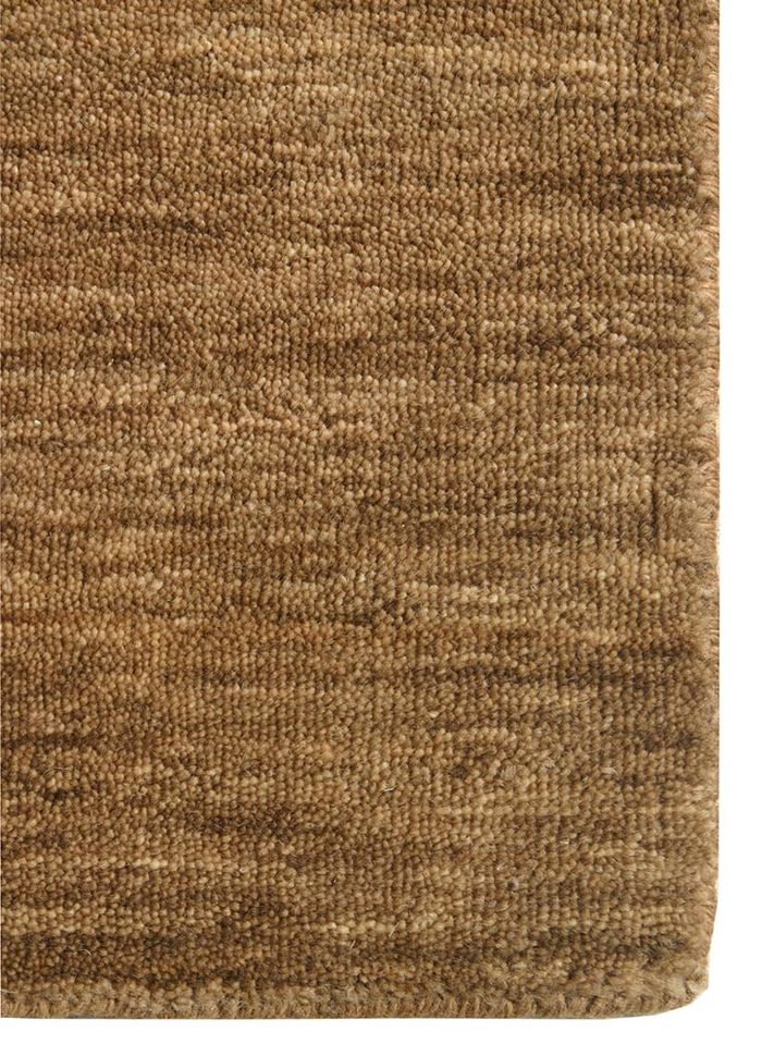 eron beige and brown wool hand loom Rug - Corner