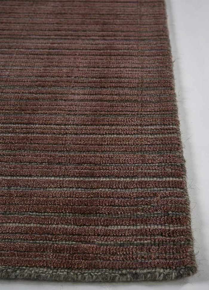 oxford pink and purple wool hand loom Rug - Corner