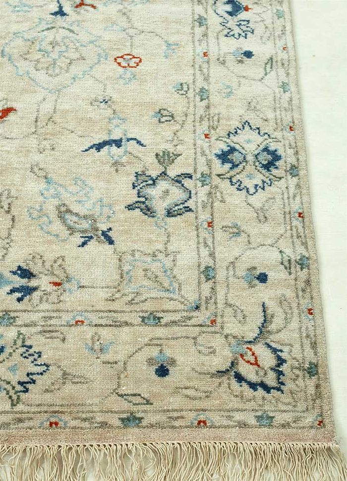 liberty ivory wool hand knotted Rug - Corner