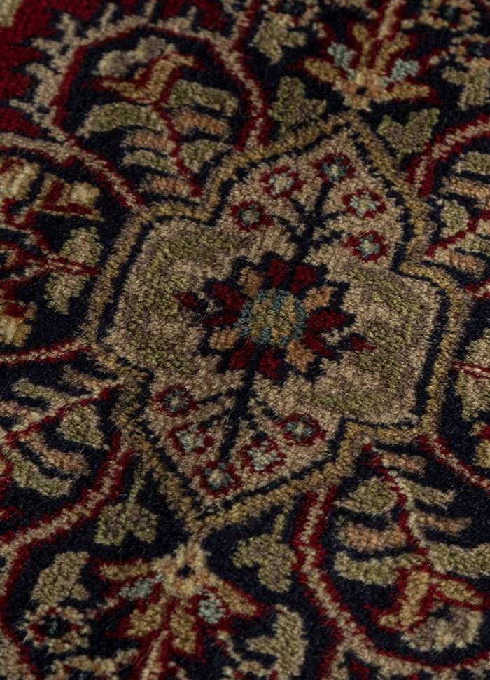 amani blue wool hand knotted Rug - Corner