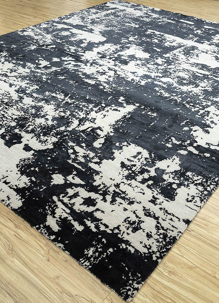 project error by kavi ivory wool and bamboo silk hand knotted Rug - FloorShot