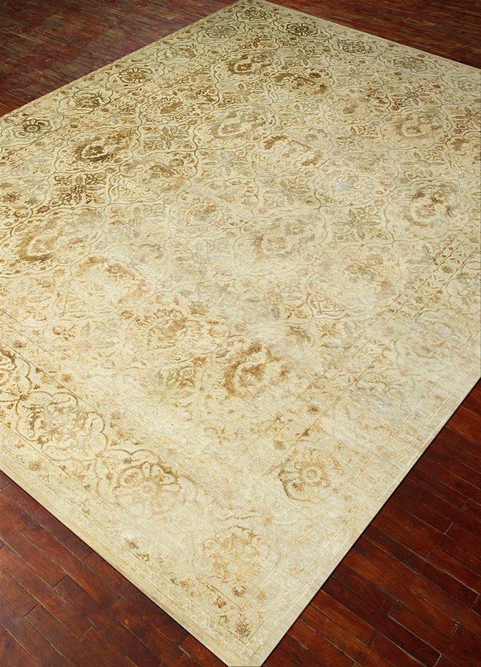 lacuna multi wool and silk hand knotted Rug - FloorShot