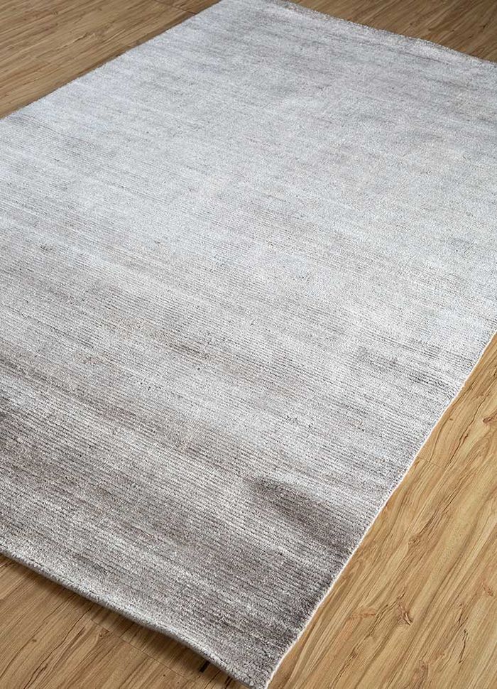 oxford grey and black wool hand loom Rug - FloorShot