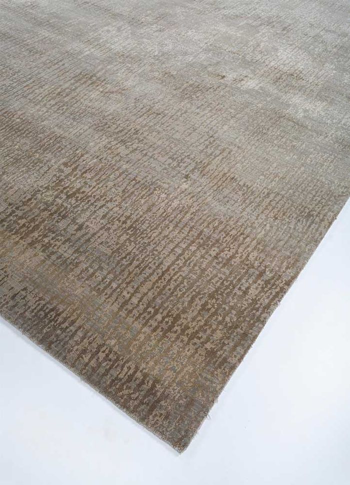 free verse by kavi ivory wool and bamboo silk hand knotted Rug - FloorShot