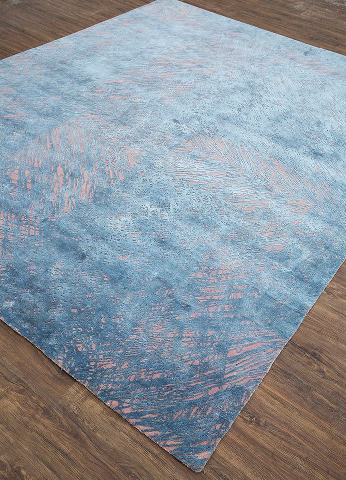 free verse by kavi red and orange wool and silk hand knotted Rug - FloorShot