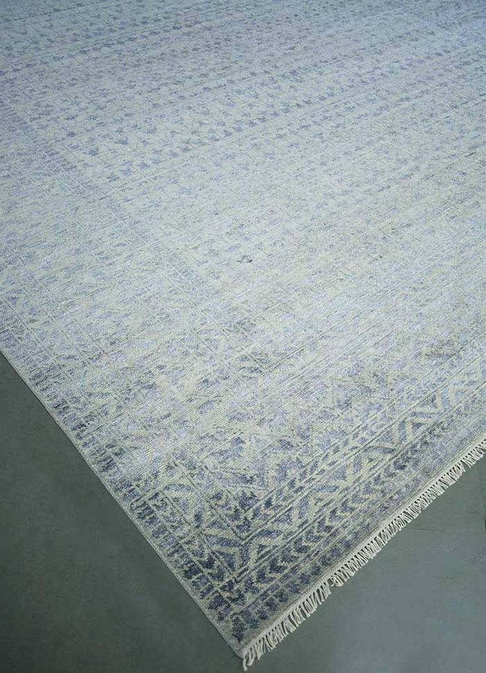 viscaya blue wool hand knotted Rug - FloorShot