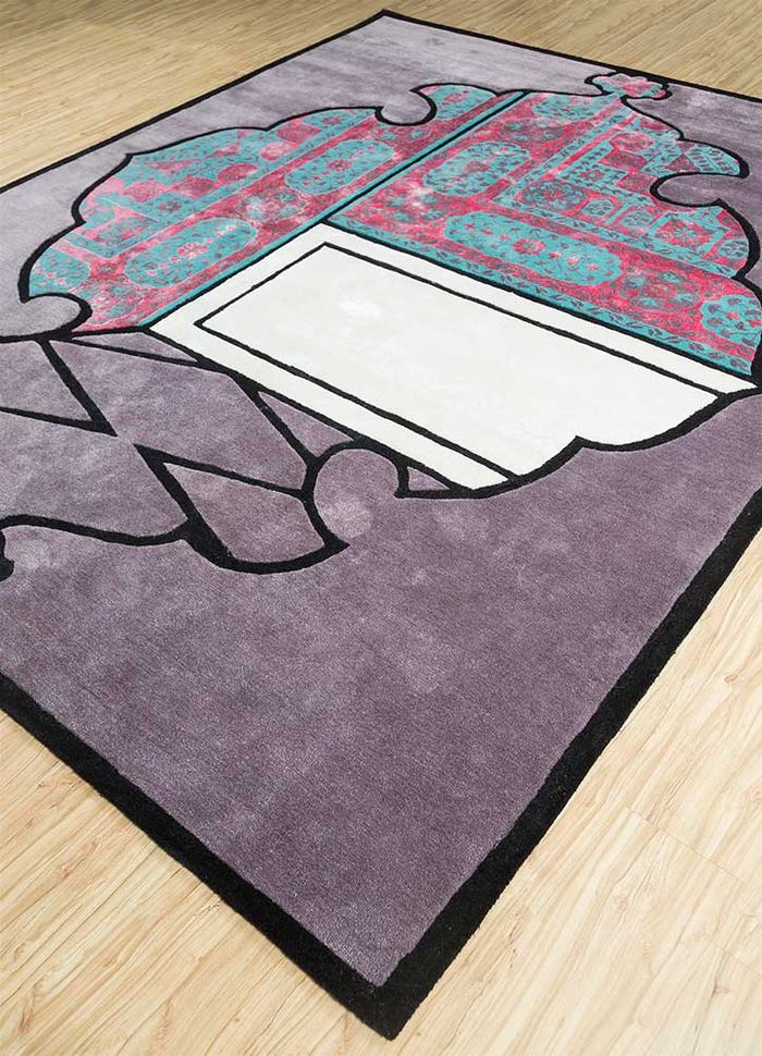 concoction pink and purple wool and viscose hand tufted Rug - FloorShot