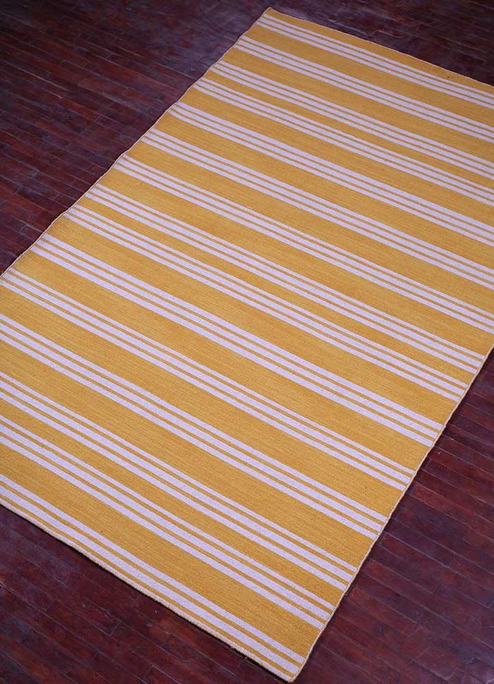 aqua gold wool flat weaves Rug - FloorShot