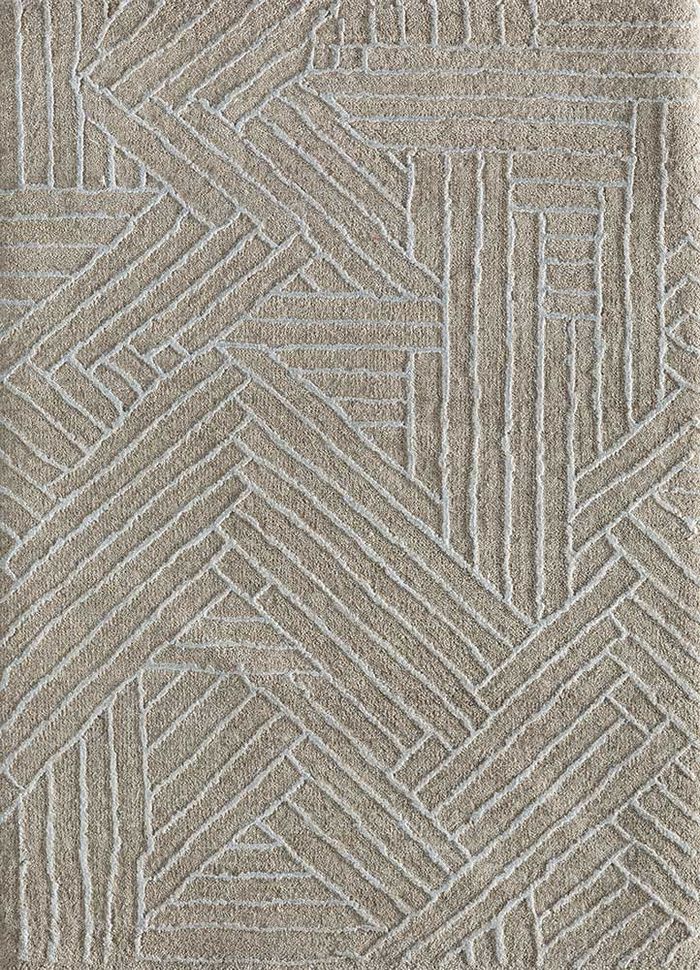 cleo ivory wool and bamboo silk hand knotted Rug - HeadShot