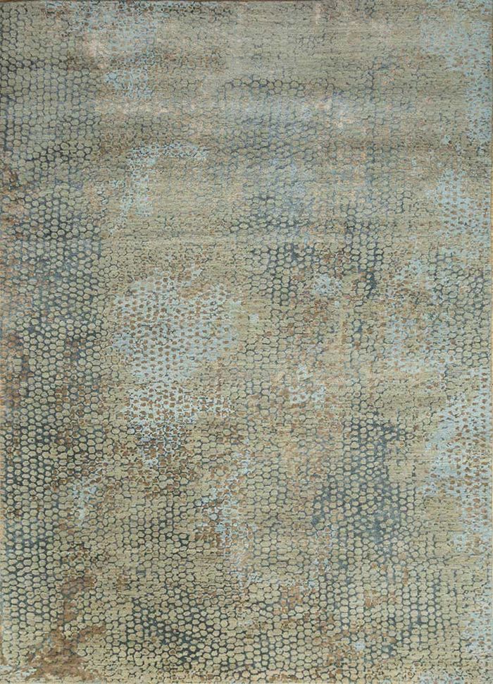 chaos theory by kavi green wool and bamboo silk hand knotted Rug - HeadShot