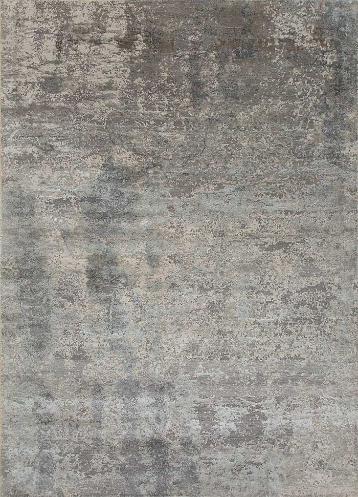 chaos theory by kavi ivory wool and bamboo silk hand knotted Rug - HeadShot