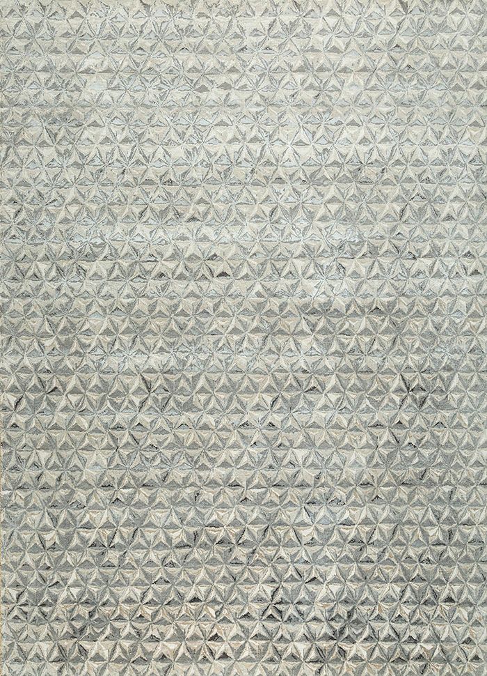free verse by kavi ivory wool and bamboo silk hand knotted Rug - HeadShot