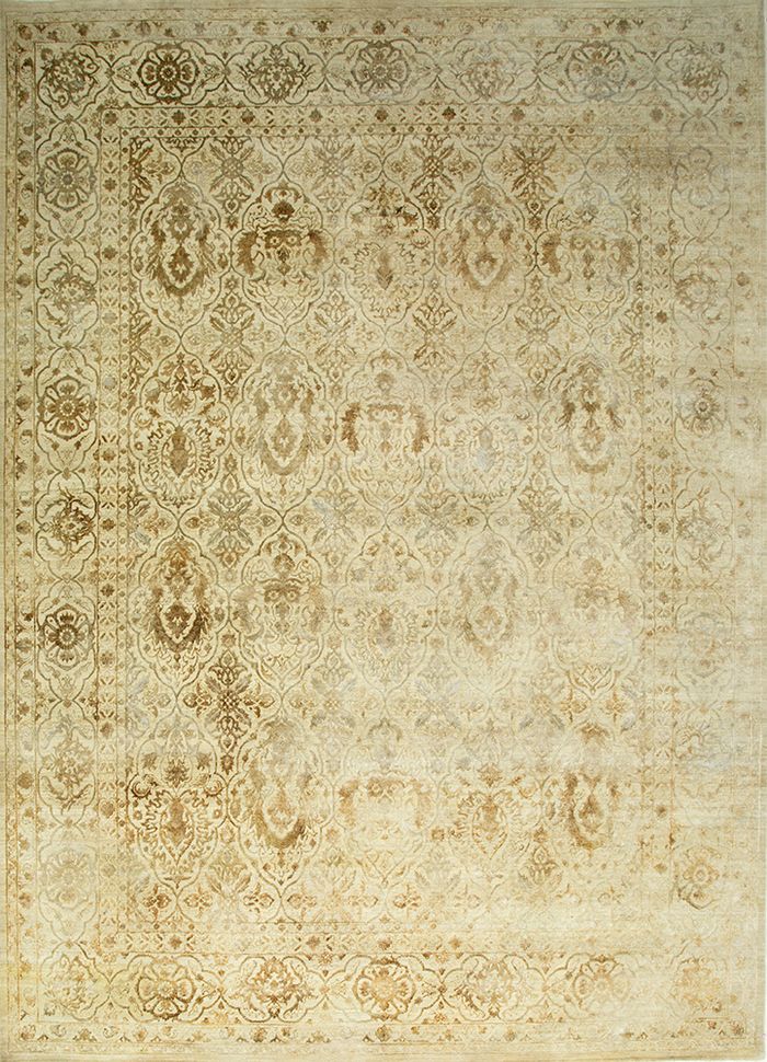 lacuna multi wool and silk hand knotted Rug - HeadShot