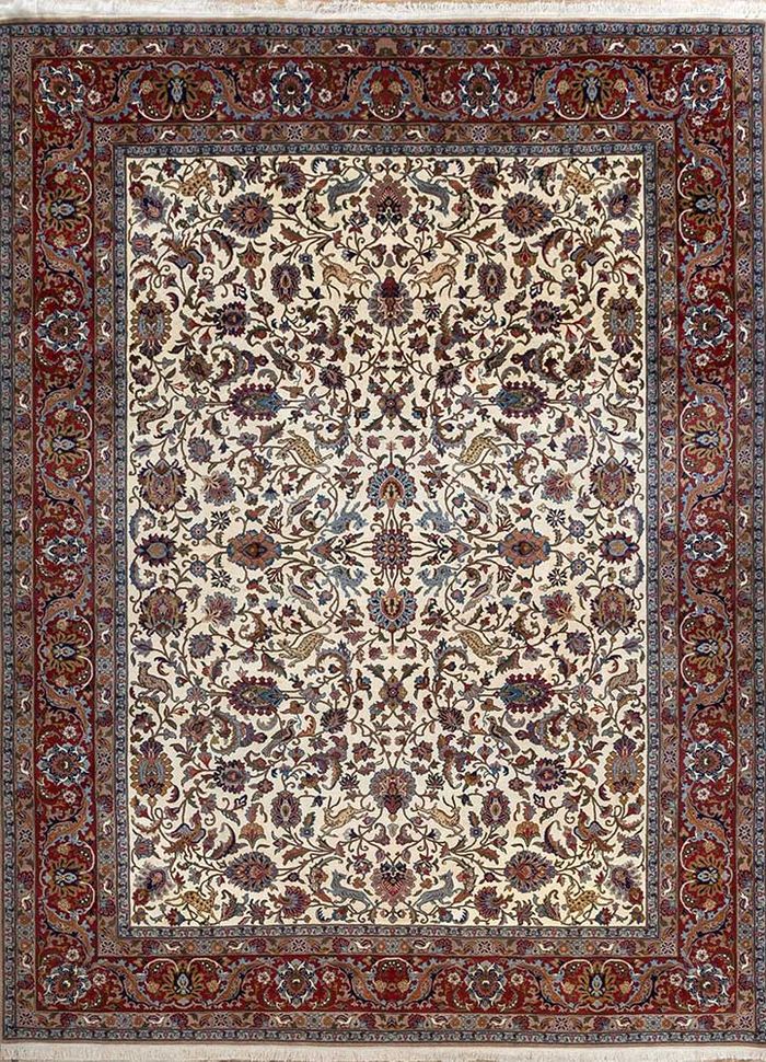 2x3 Isfahan Wool & Silk Hand Knotted Persian Rug Pictorial 