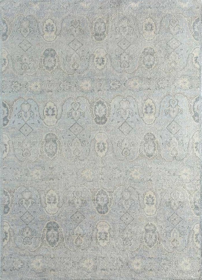revolution blue wool hand knotted Rug - HeadShot