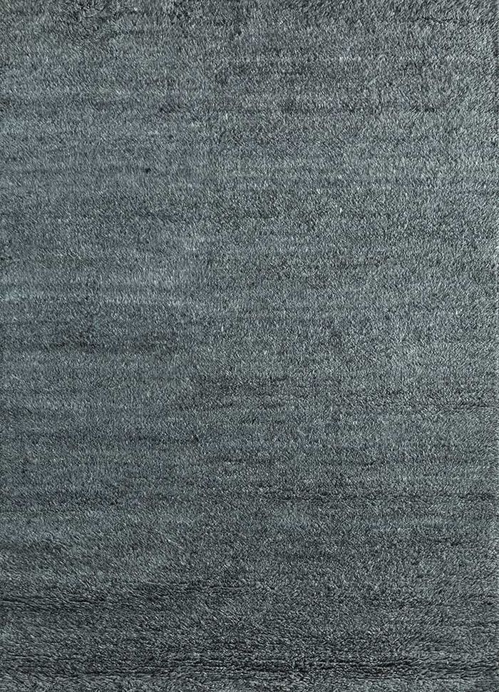 zuri grey and black wool hand knotted Rug - HeadShot