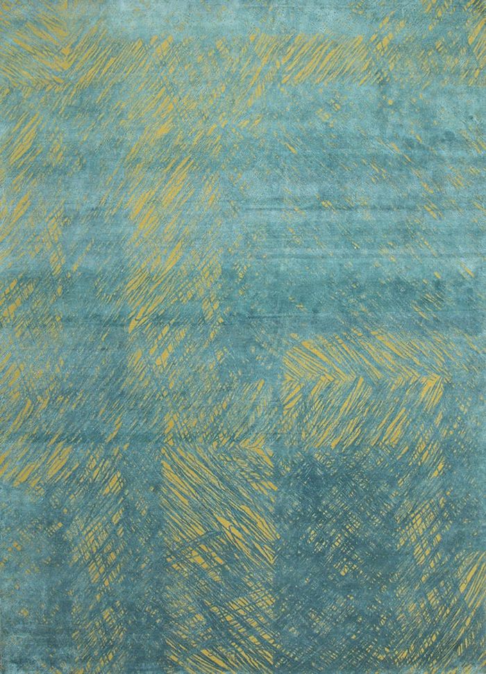 free verse by kavi gold wool and silk hand knotted Rug - HeadShot