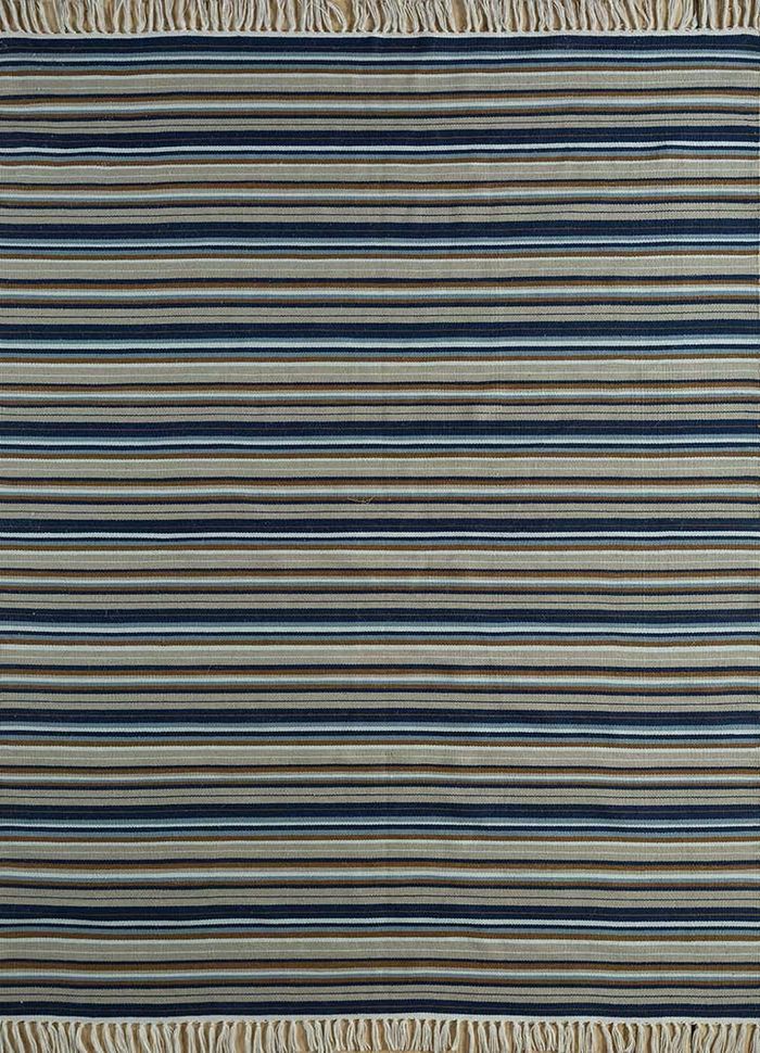 aqua blue cotton flat weaves Rug - HeadShot