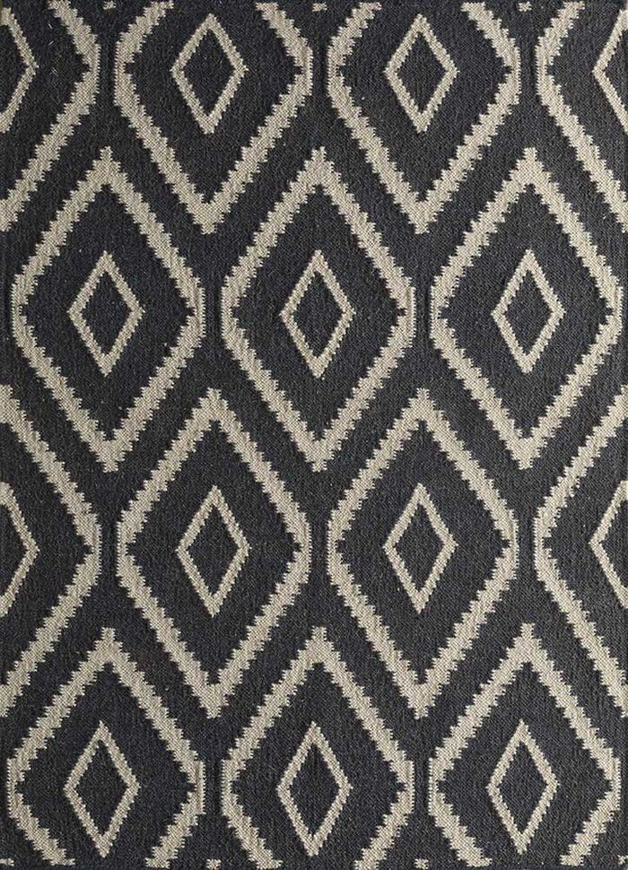 anatolia grey and black wool flat weaves Rug - HeadShot