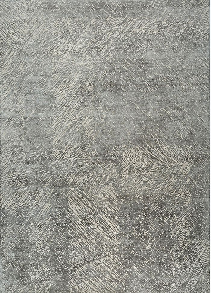 free verse by kavi ivory wool and silk hand knotted Rug - HeadShot